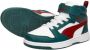 Puma Rebound v6 Mid sneakers groen ecru rood Imitatieleer 28 - Thumbnail 7