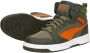 PUMA Rebound V6 Mid WTR Jr Unisex Sneakers Dark Olive-Maple Syrup- Olive - Thumbnail 7