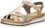 Rieker Gouden Metallic Sandaal met Print Multicolor Dames - Thumbnail 8