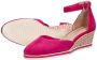 Tamaris Roze Suède Sleehak Espadrille Sandaal Pink Dames - Thumbnail 11