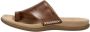 Gabor Cognac Leren Sandalen Platte Ronde Neus Brown Dames - Thumbnail 4