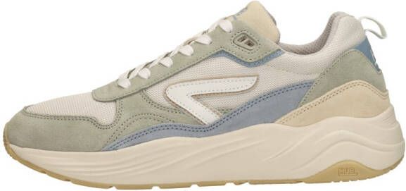 HUB Glide chunky suède sneakers lichtgroen beige