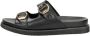 Mexx Zwarte Leatherlook Reptielenprint Slippers Black Dames - Thumbnail 4