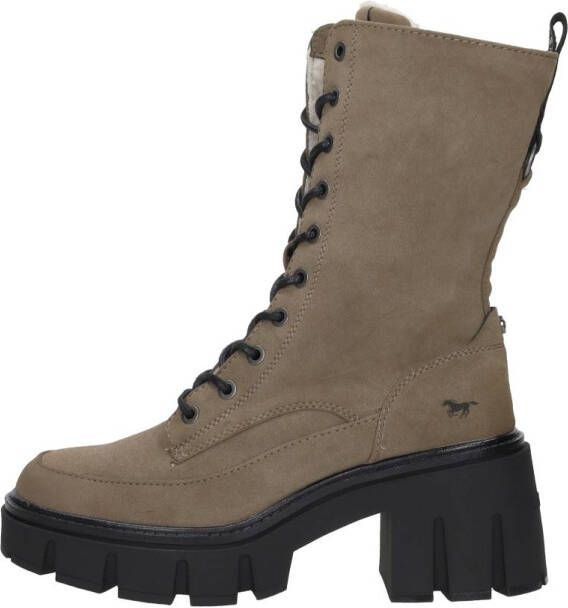 Mustang Warme Platform Veterschoen voor Dames Gray Dames