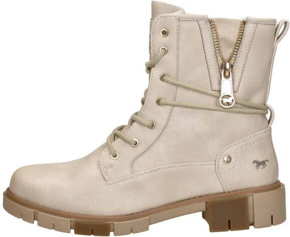 Mustang Ivoor Veterboot Beige Dames