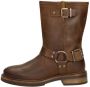 Palpa Bruine Bikerboot met Gouden Gespen Brown Dames - Thumbnail 2