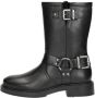 Palpa Zwarte Bikerboot met Zilveren Gespen Black Dames - Thumbnail 2