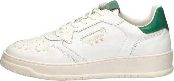 Pantofola D'Oro Lage Groene Accent Leren Sneakers White Heren