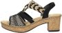 Rieker Zwarte sandalette met geweven bandjes en glitterzool Black Dames - Thumbnail 2