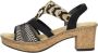 Rieker Zwarte sandalette met geweven bandjes en glitterzool Black Dames - Thumbnail 3