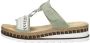 Rieker Slippers wedge heel summer shoe slippers adorned with decorative pearls - Thumbnail 3