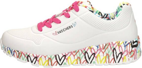 Skechers Uno Light sneakers wit multi Meisjes Imitatieleer Hartjes 32 - Foto 4