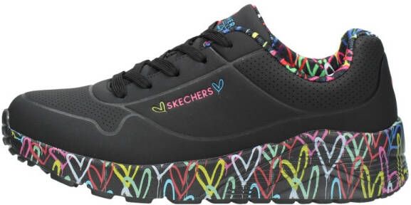 Skechers Uno Light sneakers zwart Meisjes Imitatieleer Hartjes 37 - Foto 3