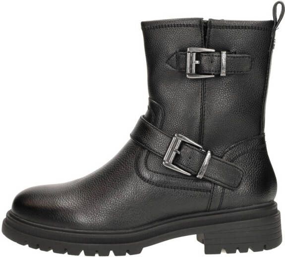 Tamaris Zwarte Bikerboot met Touchit-voetbed Black Dames