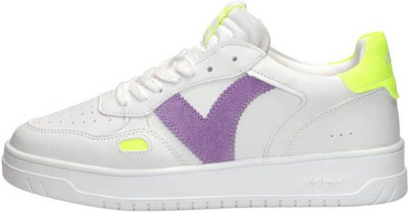 Victoria Neon Leren Sneakers White Dames