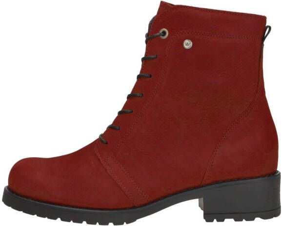 Wolky Rode Leren Veterschoenen Comfortabel Red Dames