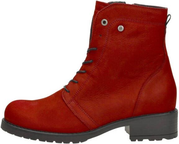 Wolky Rode Leren Veterschoenen Comfortabel Red Dames