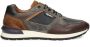 Australian Novecento leren sneakers blauw cognac - Thumbnail 3