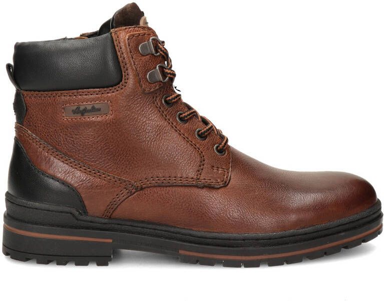 Australian leren veterboots cognac