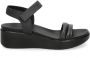 Ecco Flowt Wedge LX leren sandalen zwart - Thumbnail 1