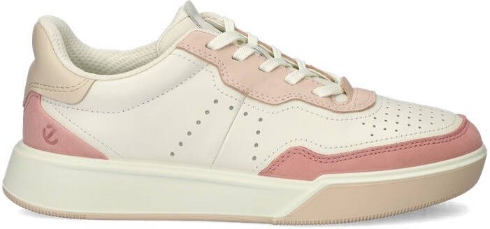 ECCO Street Court dames sneaker Wit roze