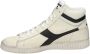 Diadora hoge leren sneakers off white zwart - Thumbnail 4