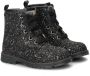 Nelson Kids leren veterboots met glitters zwart Meisjes Leer Effen 23 - Thumbnail 5