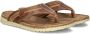 Nelson leren teenslippers cognac - Thumbnail 3