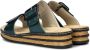 Rieker Petrol Kruis Geborduurde Slipper Green Dames - Thumbnail 32