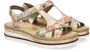 Rieker Gouden Metallic Sandaal met Print Multicolor Dames - Thumbnail 13