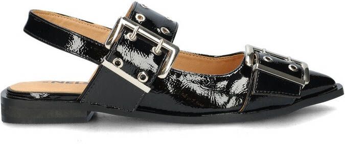 Nelson lak slingback loafers zwart