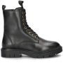 Nelson Kids leren veterboots zwart Meisjes Leer Effen 36 - Thumbnail 3