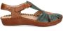 Pikolinos leren sandalen blauw cognac - Thumbnail 2