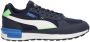 PUMA Graviton Sneakers Kids Donkerblauw Wit Groen - Thumbnail 4