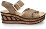 Rieker Zwarte taupe synthetische sandalette met 5 cm hak Beige Dames - Thumbnail 3