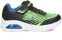 Skechers Microspec Max II sneakers zwart neongroen Jongens Textiel Logo 27 - Thumbnail 2