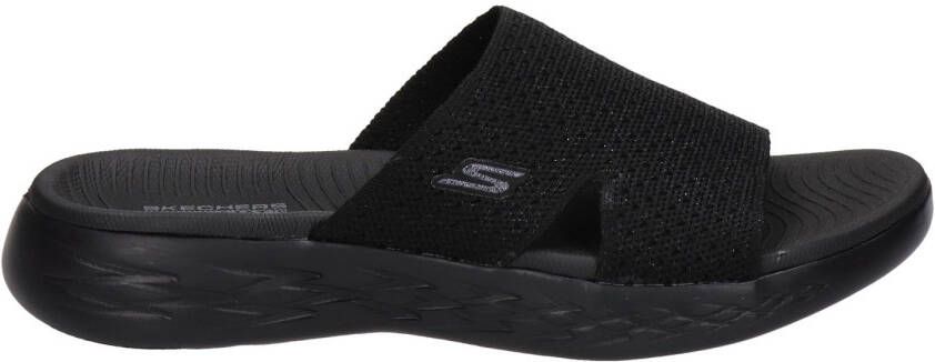 Skechers slippers outlet zwart