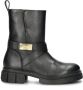 Tommy Hilfiger chunky leren bikerboots zwart - Thumbnail 1