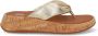 FitFlop F-Mode Leather-Twist Flatform Toe-Thongs (Cork) GOUD - Thumbnail 3