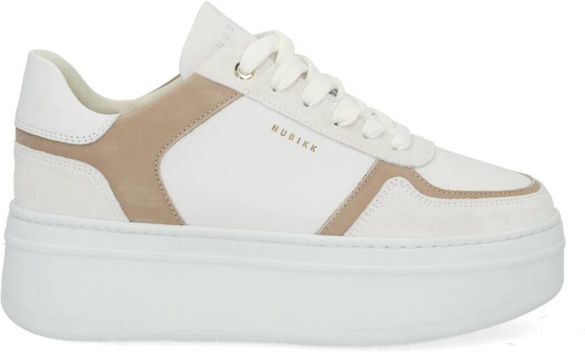 Nubikk Bayou platform white taupe Wit