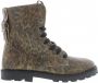 Shoesme TA22W014-B leren veterboots met dierenprint goud bruin - Thumbnail 2