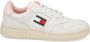 TOMMY JEANS Tommy Hilfiger Retro Basket Essential dames sneaker Wit roze - Thumbnail 4