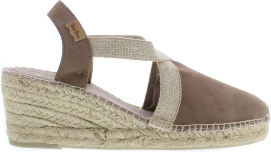 Toni Pons Tona Espadrilles Sleehak Suède Taupe Dames –