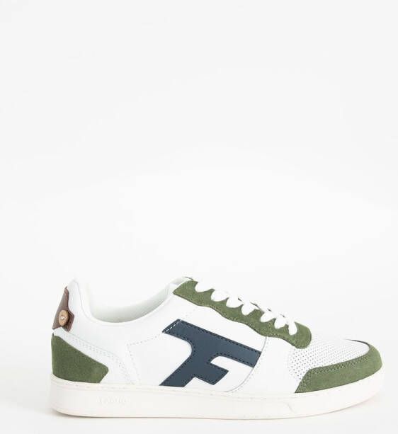 Faguo witte sneakers met groen detail