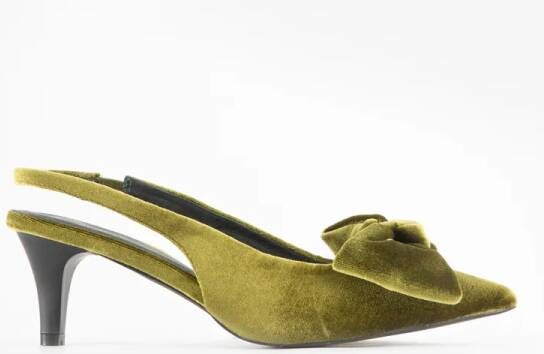 Sissy-Boy Groene Velvet Slingbacks Met Strik