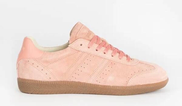 Sissy-Boy Roze Lage Suède Sneakers Met Gum Zool