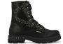 Braqeez 421715-989 Biker Boots Zwart Leer Veters - Thumbnail 2