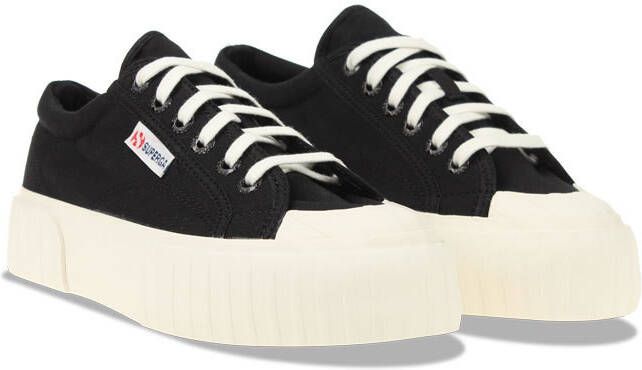 Superga 2631 Stripe Platform Zwart Dames