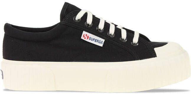 Superga 2631 Stripe Platform Zwart Dames