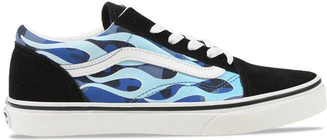 old skool vans blue flame